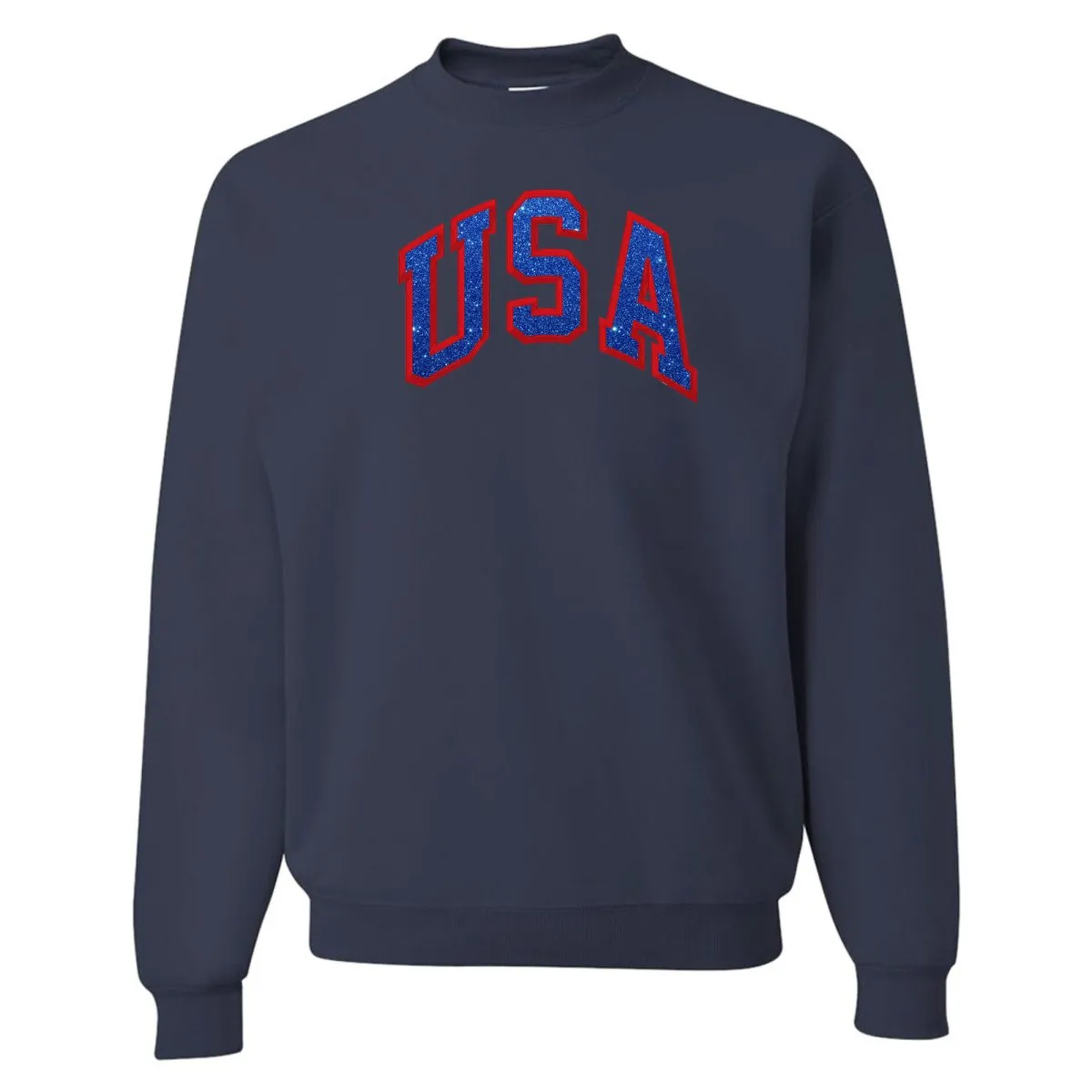 Glitter Embroidery 'USA' Crewneck Sweatshirt