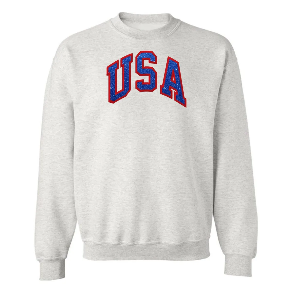 Glitter Embroidery 'USA' Crewneck Sweatshirt