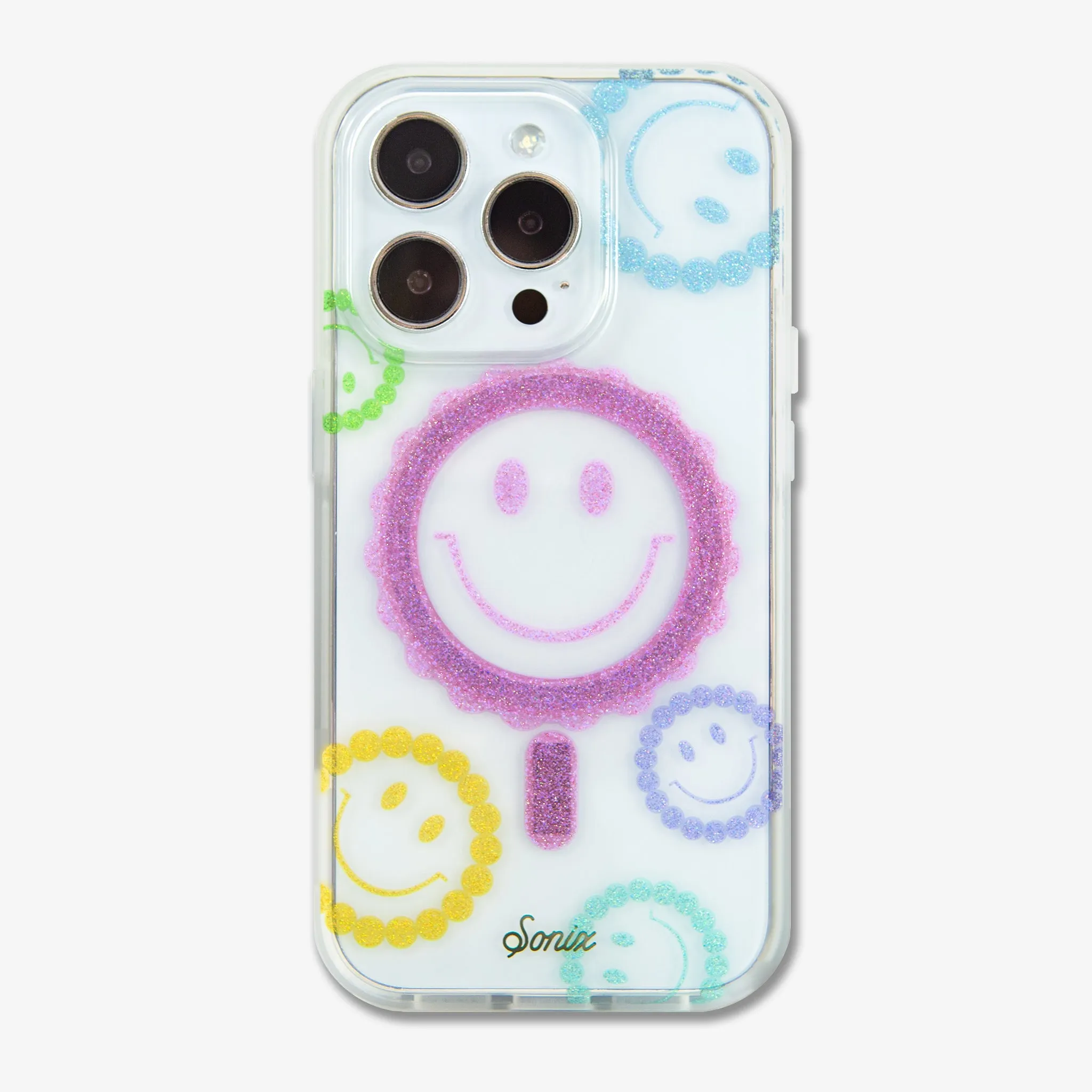 Glitter Smiley MagSafe® Compatible iPhone Case