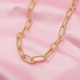Gold Essentials Paperclip Rope Necklace   Paperclip Gold Rope Bracelet