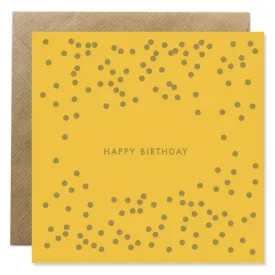 Happy Birthday with gold foil dots // Bold Bunny