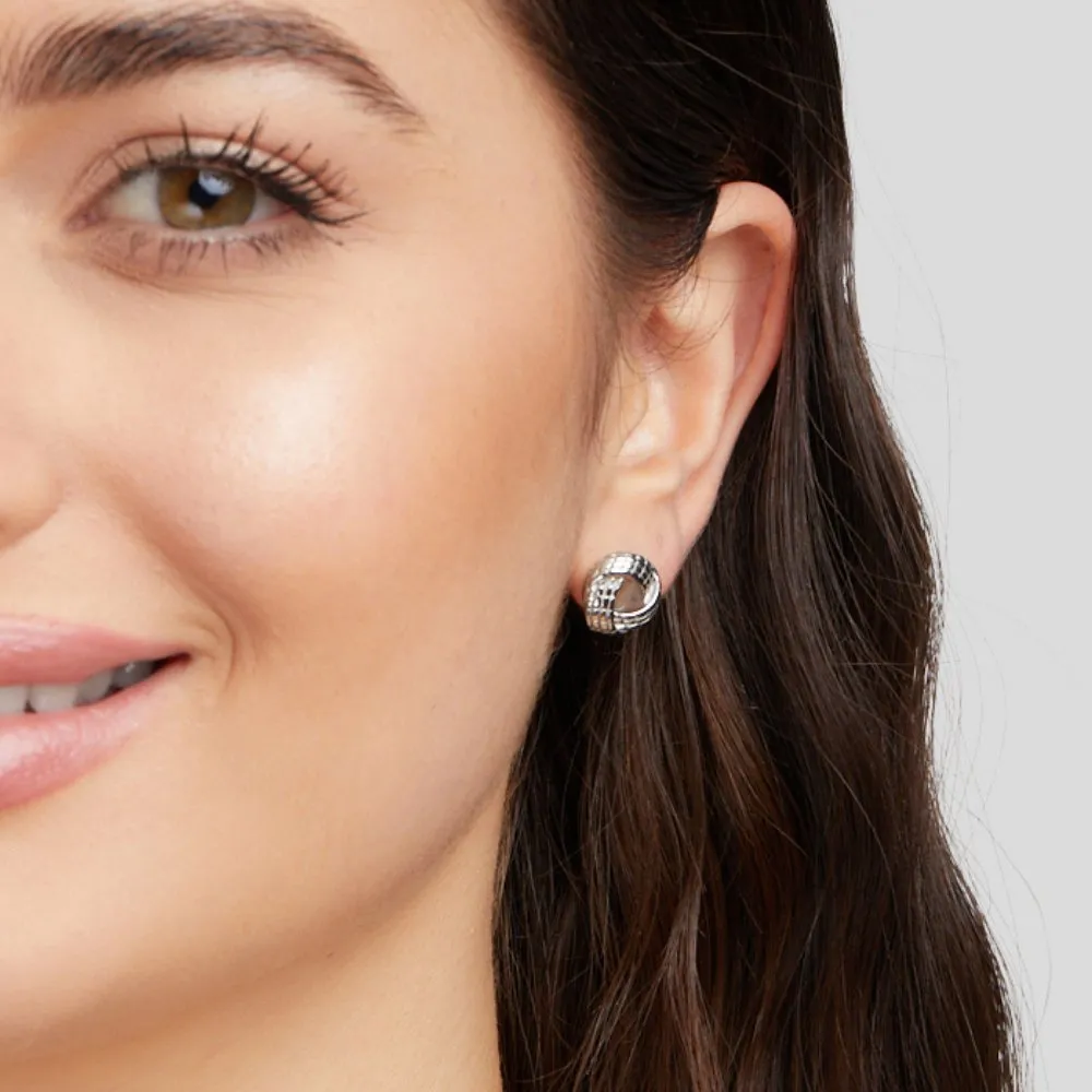 Knotted Twist Silver Earrings