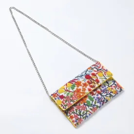 Liberty Floral Embroidered Clutch - Pearl