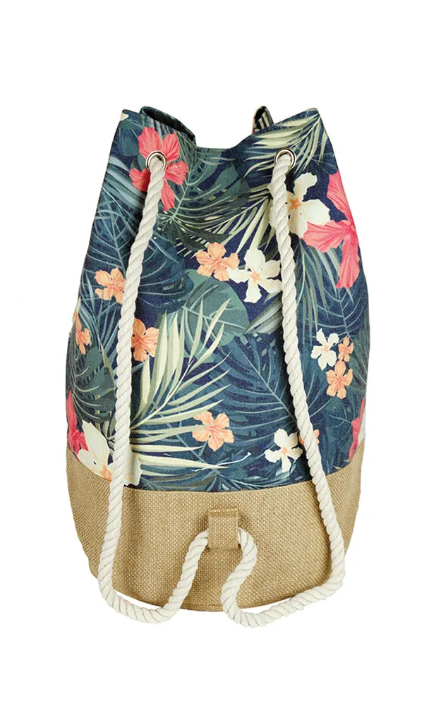 MBB0032 Tropical Flower Beach Bag (BACKPACK)
