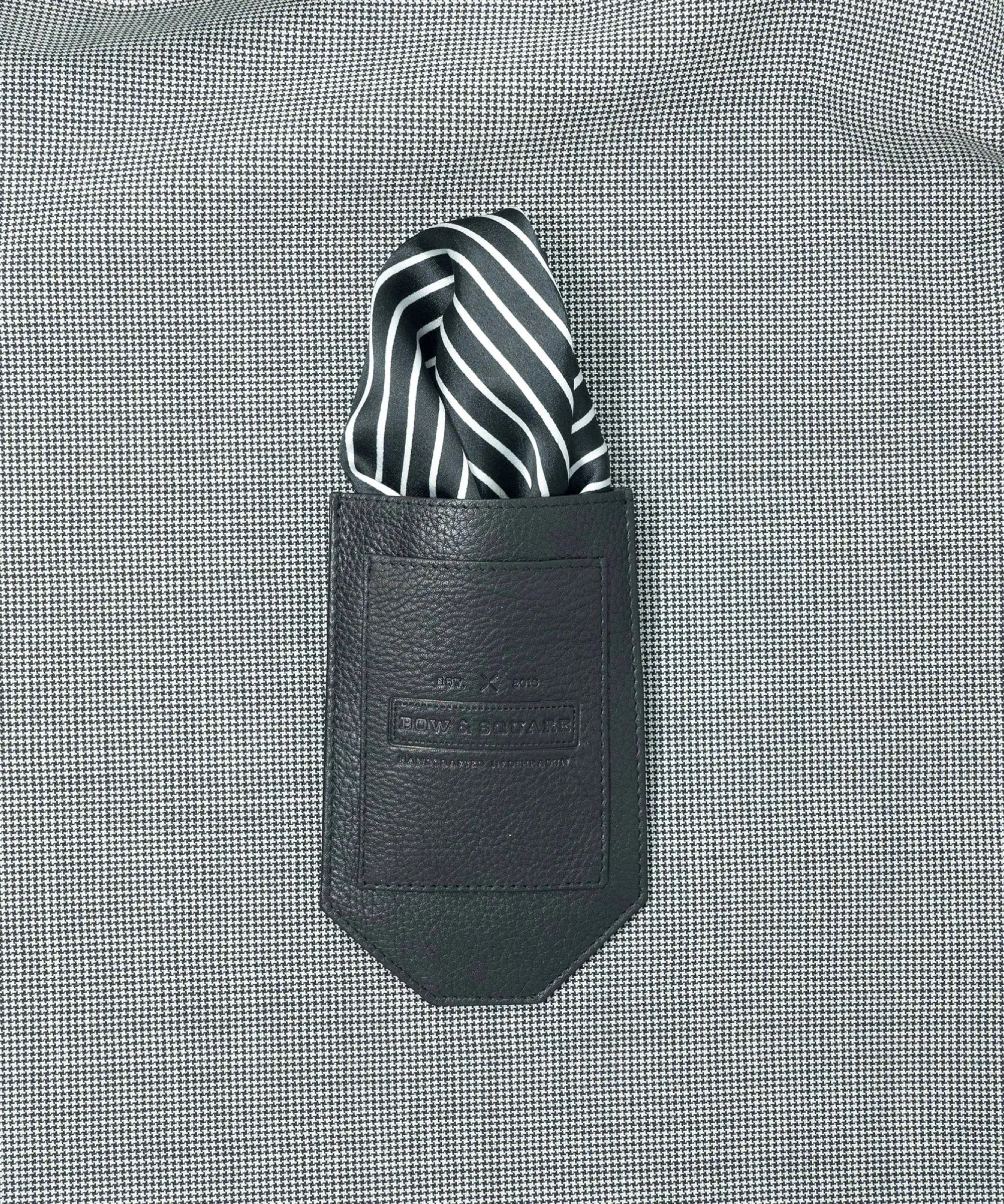 Elegant Monochrome Black Polka Dot Pocket Square for Men