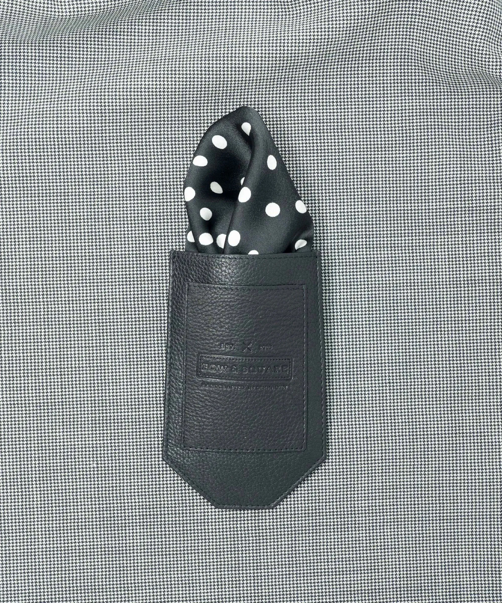 Elegant Monochrome Black Polka Dot Pocket Square for Men