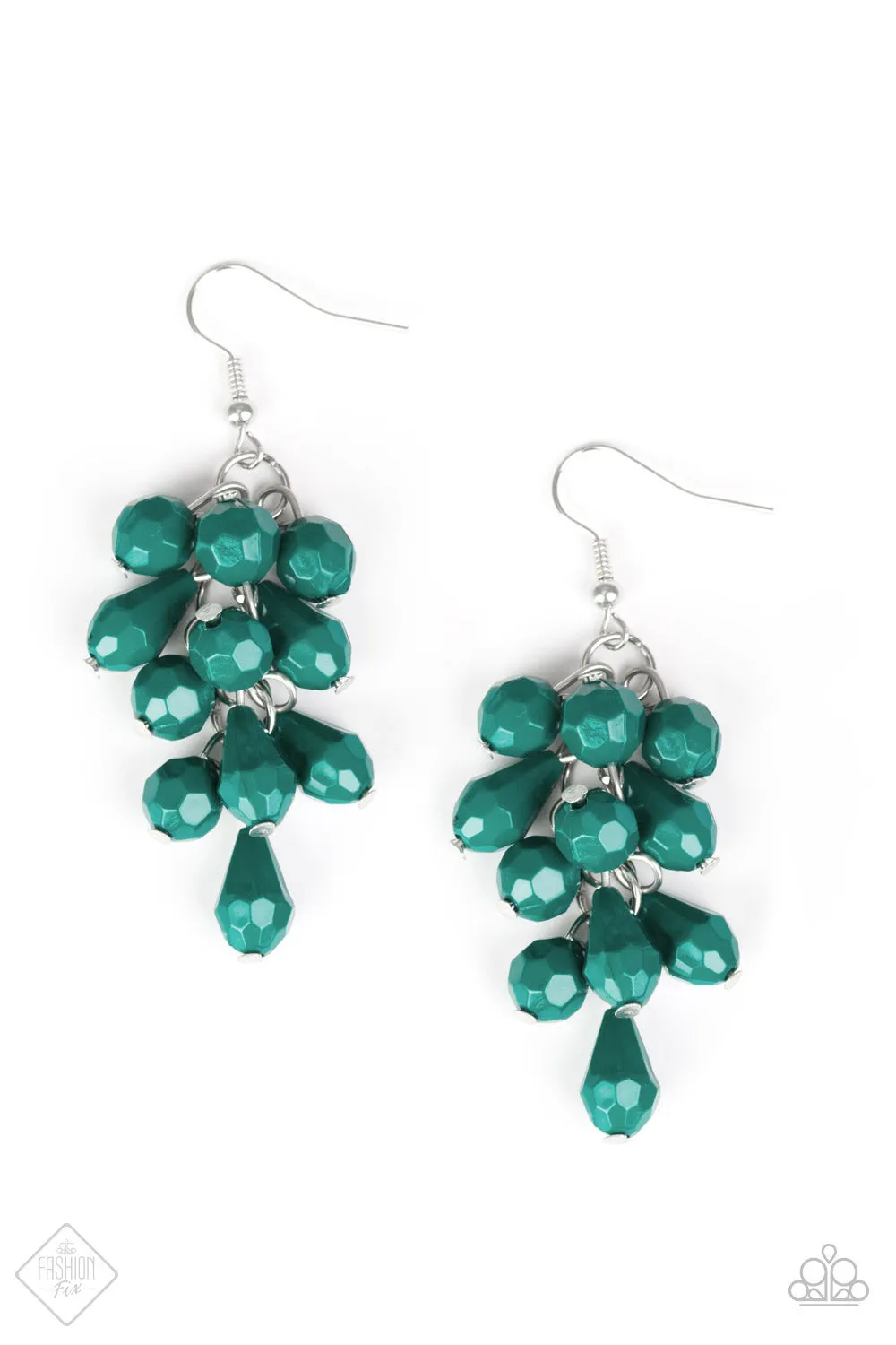 Paparazzi Accessories  - Fabulously Flamenco #N106 Peg - Green Earrings  #GM-0918