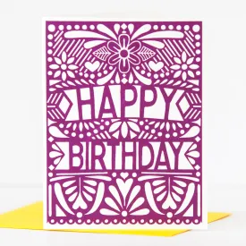 papel picado birthday card, colorful folk art birthday card, bright birthday card, all ages birthday card