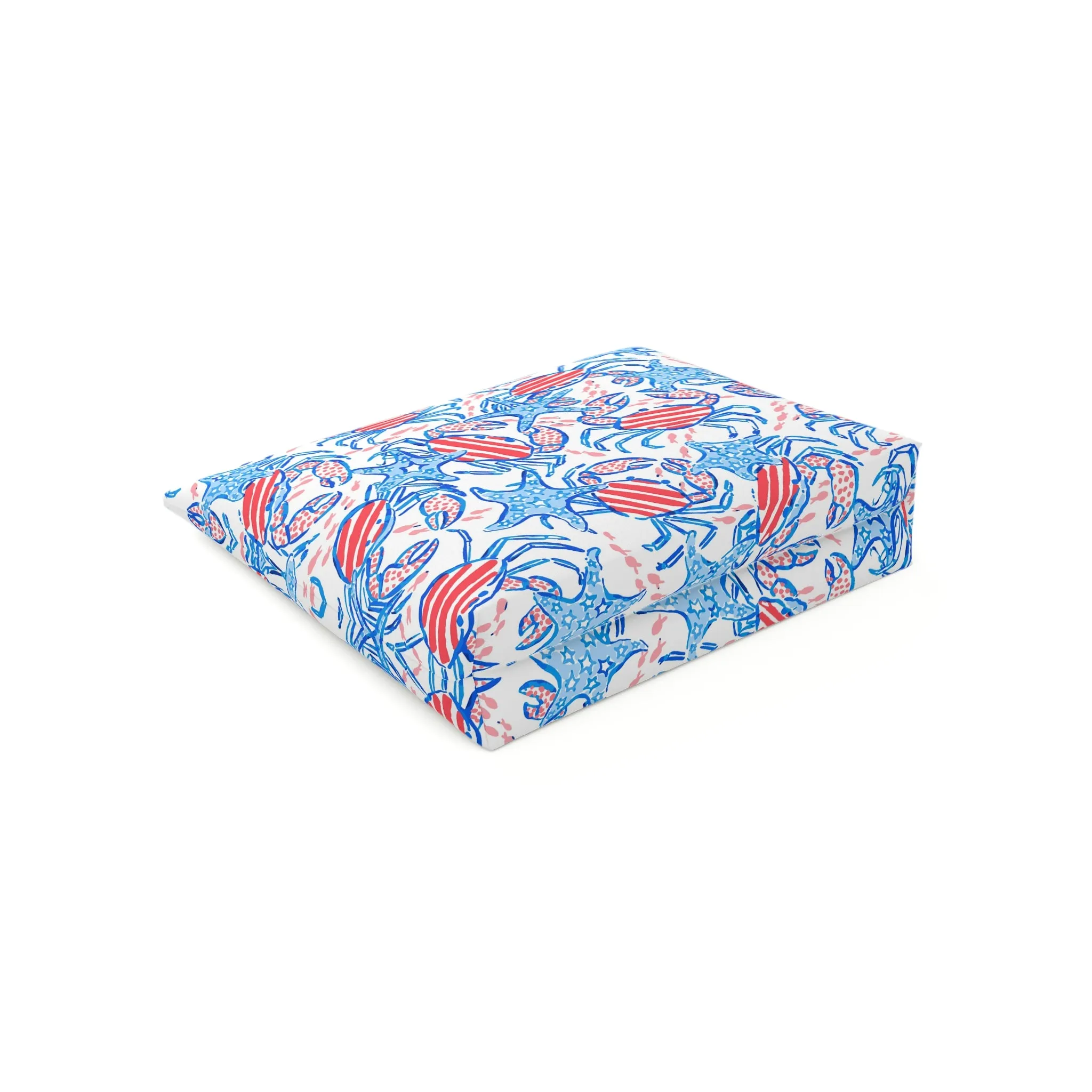 Patriotic Crab & Seashell Cosmetic Bag
