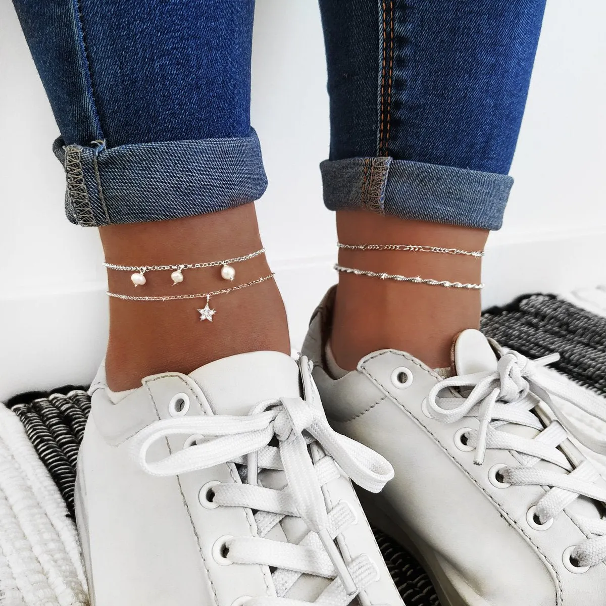 Pearl Silver Anklet