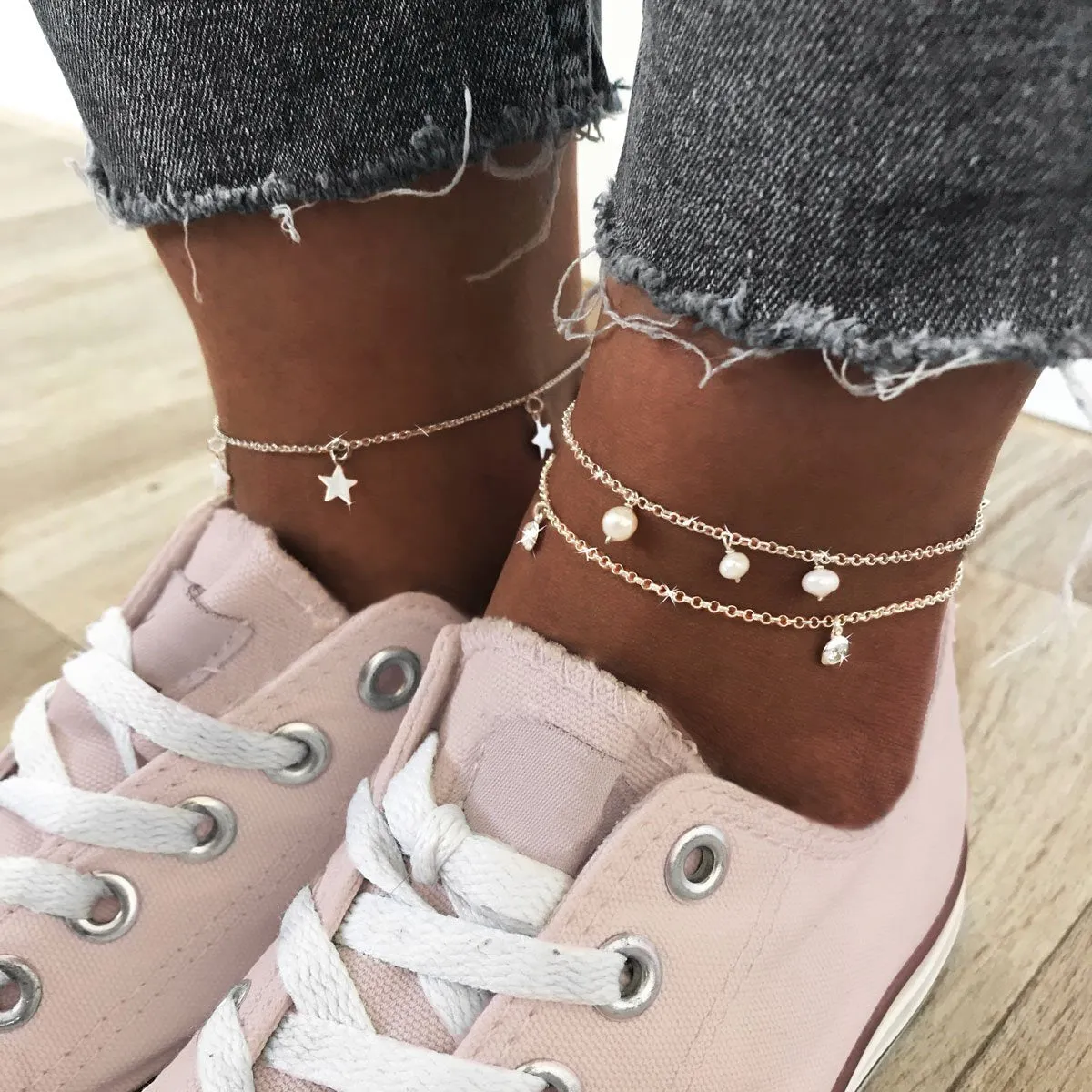 Pearl Silver Anklet