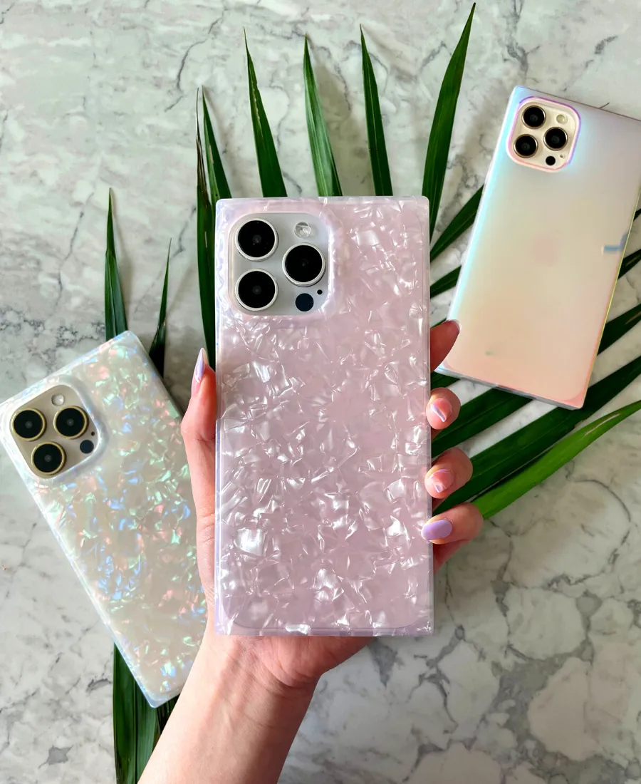 Pink Seashell Boxy Phone Case