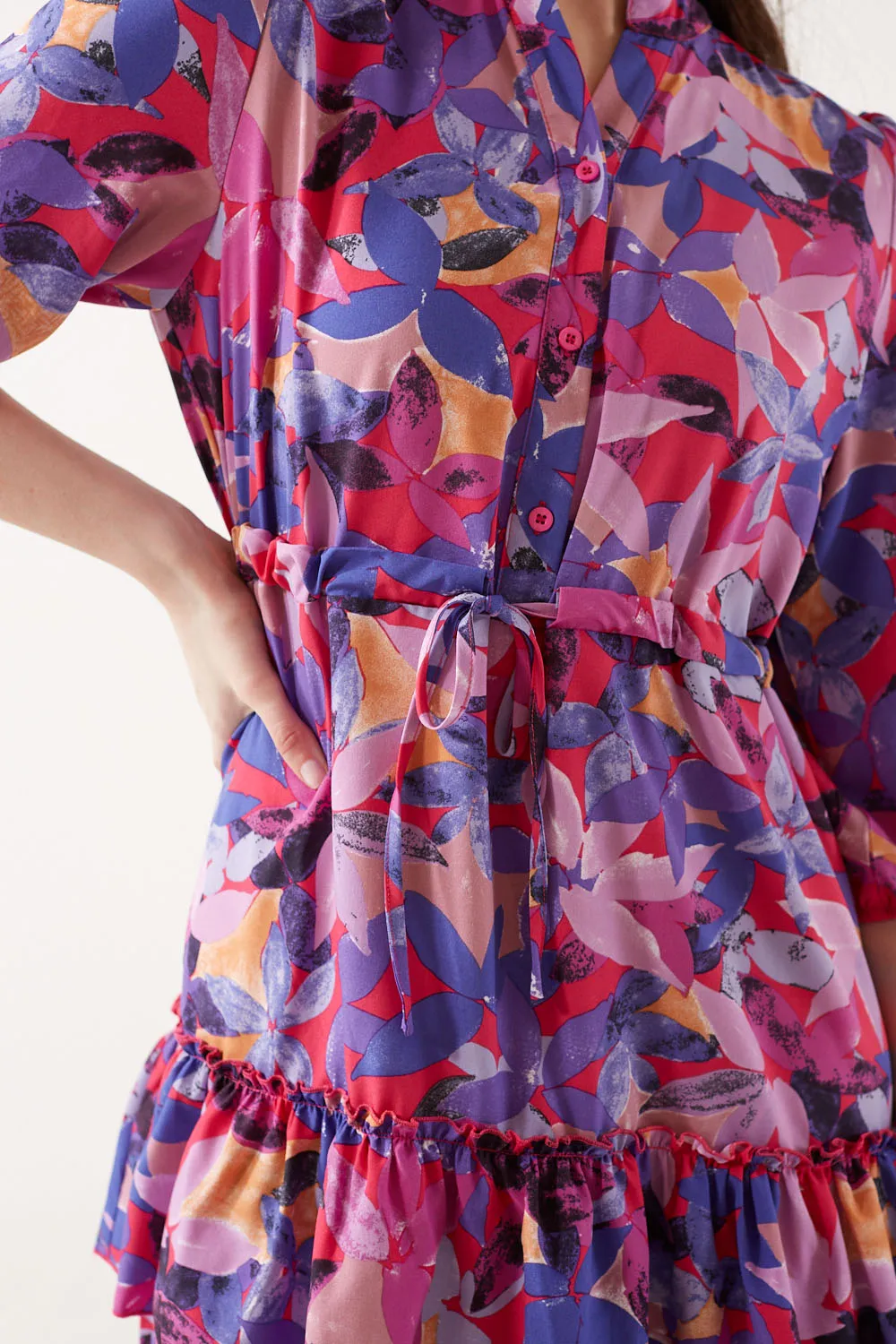 Pixie Daisy Ana Ruffle Hem Short Dress