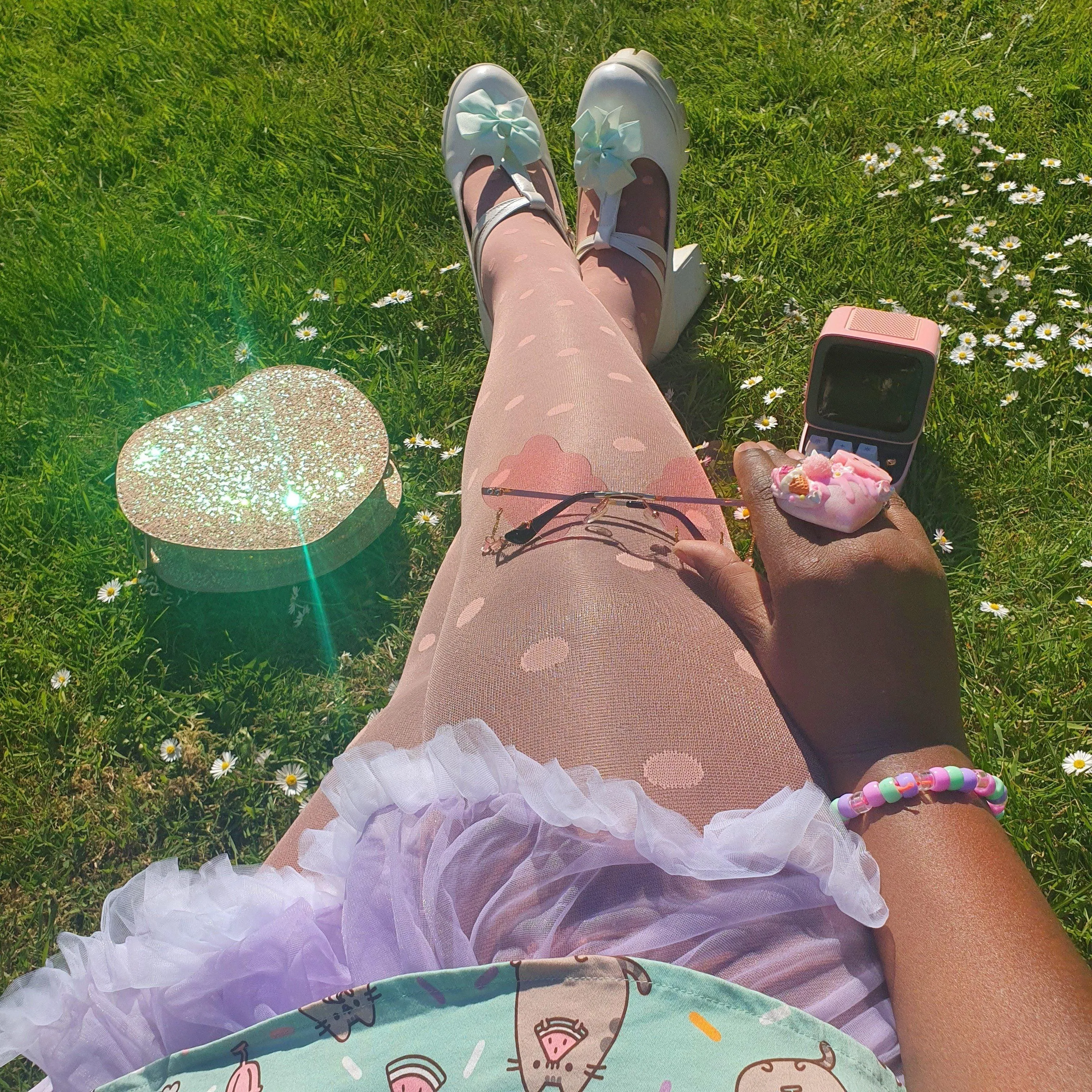 Polka Dot Strumpfhosen - Abricot