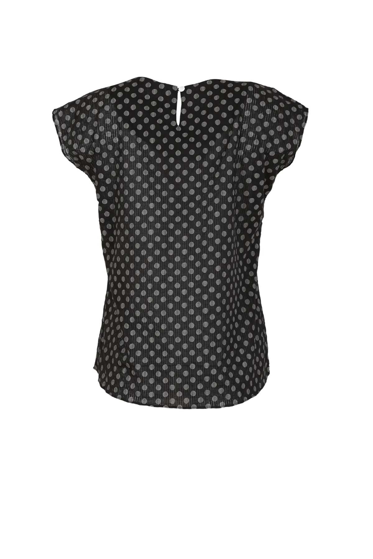 Polka Dot Tee Black in Seersucker