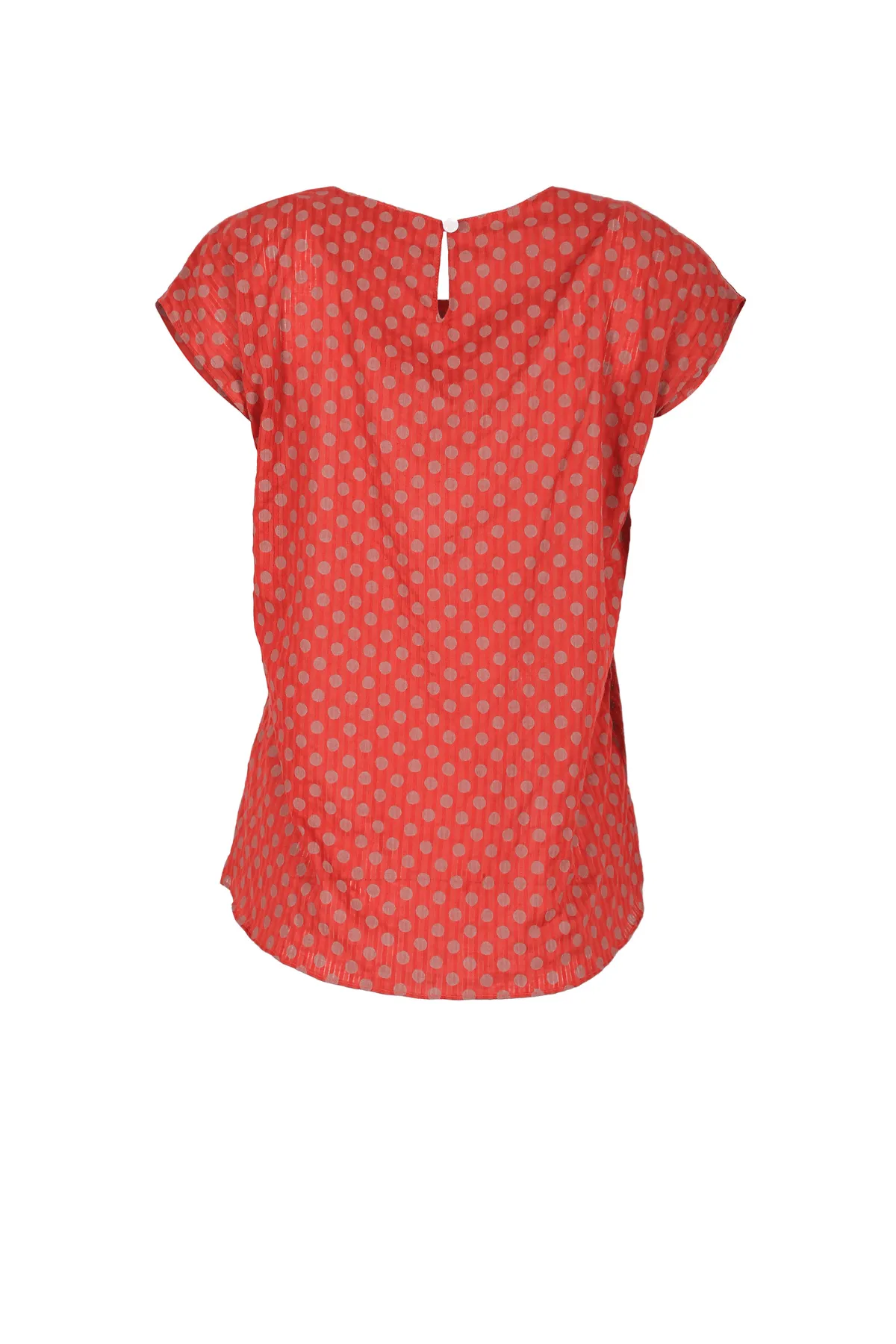Polka Dot Tee Orange in Seersucker