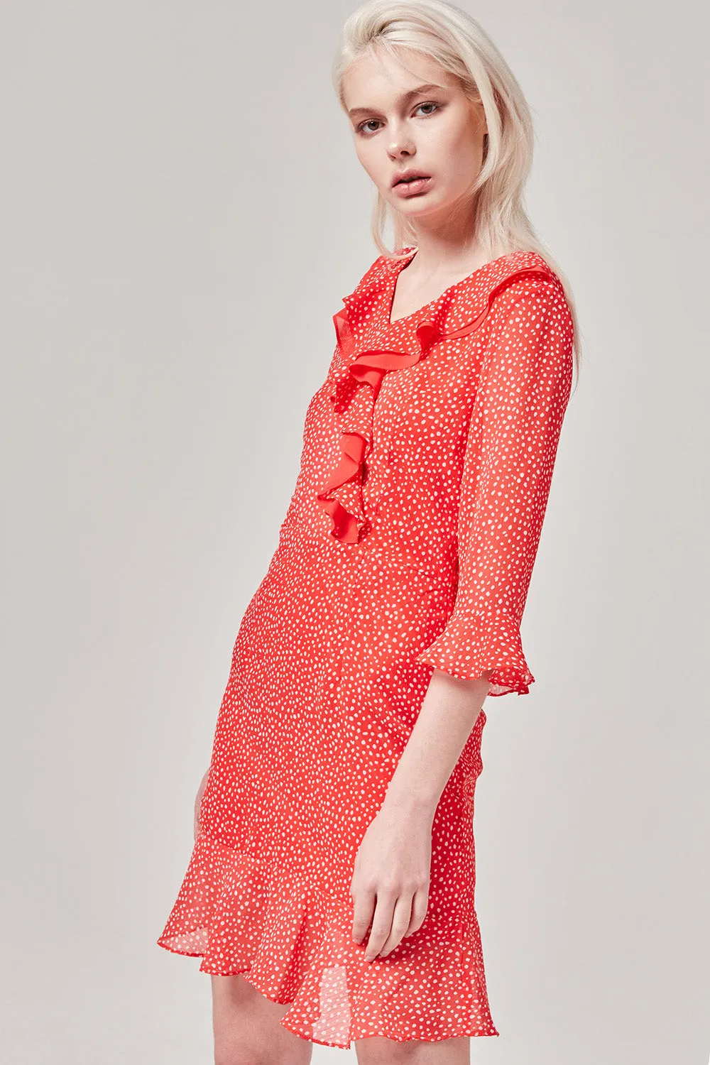 Red Polka Dot Ruffle Dress