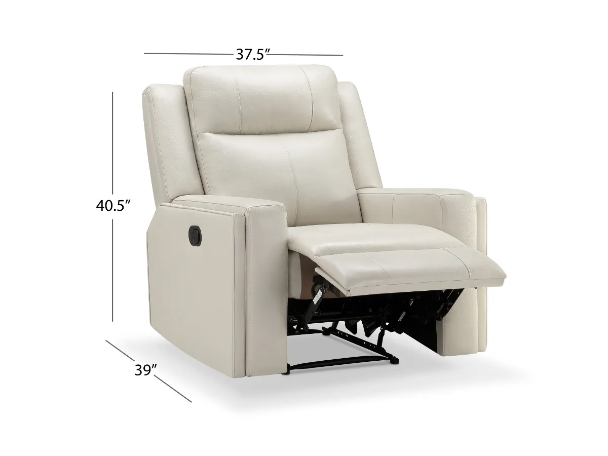 Rhodes 3-pc Top-Grain Leather Manual Reclining Set