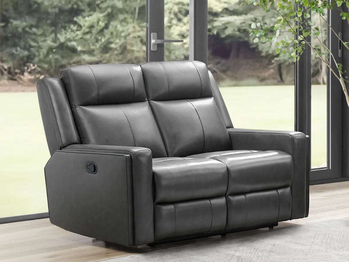 Rhodes 3-pc Top-Grain Leather Manual Reclining Set