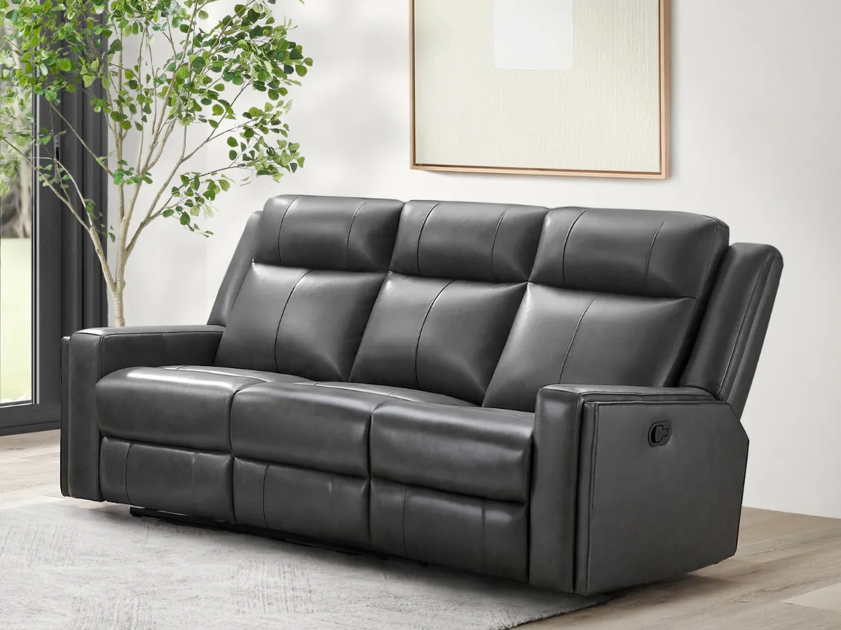 Rhodes 3-pc Top-Grain Leather Manual Reclining Set