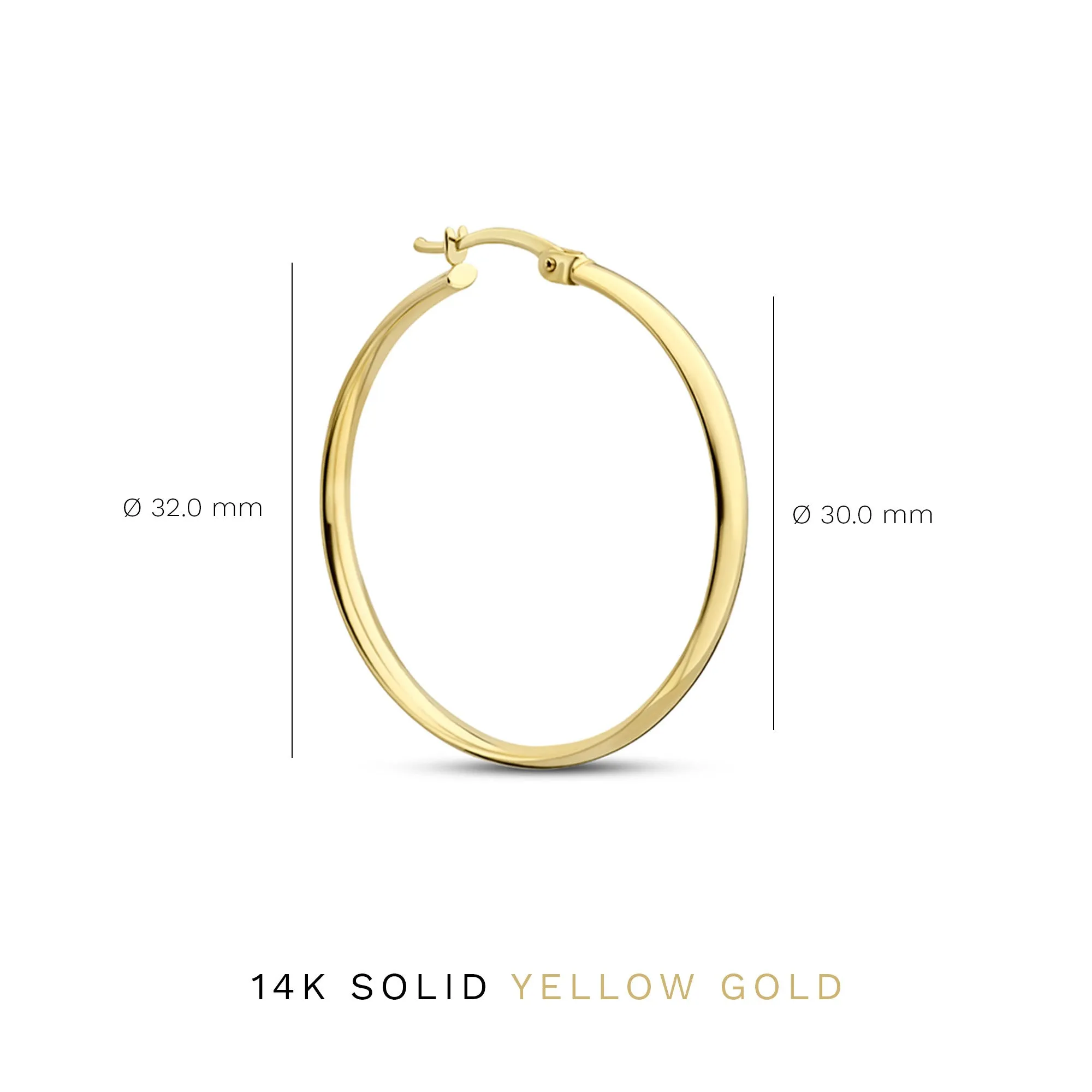 Rivoli Estrella 14 karat gold hoop earrings (30 mm)