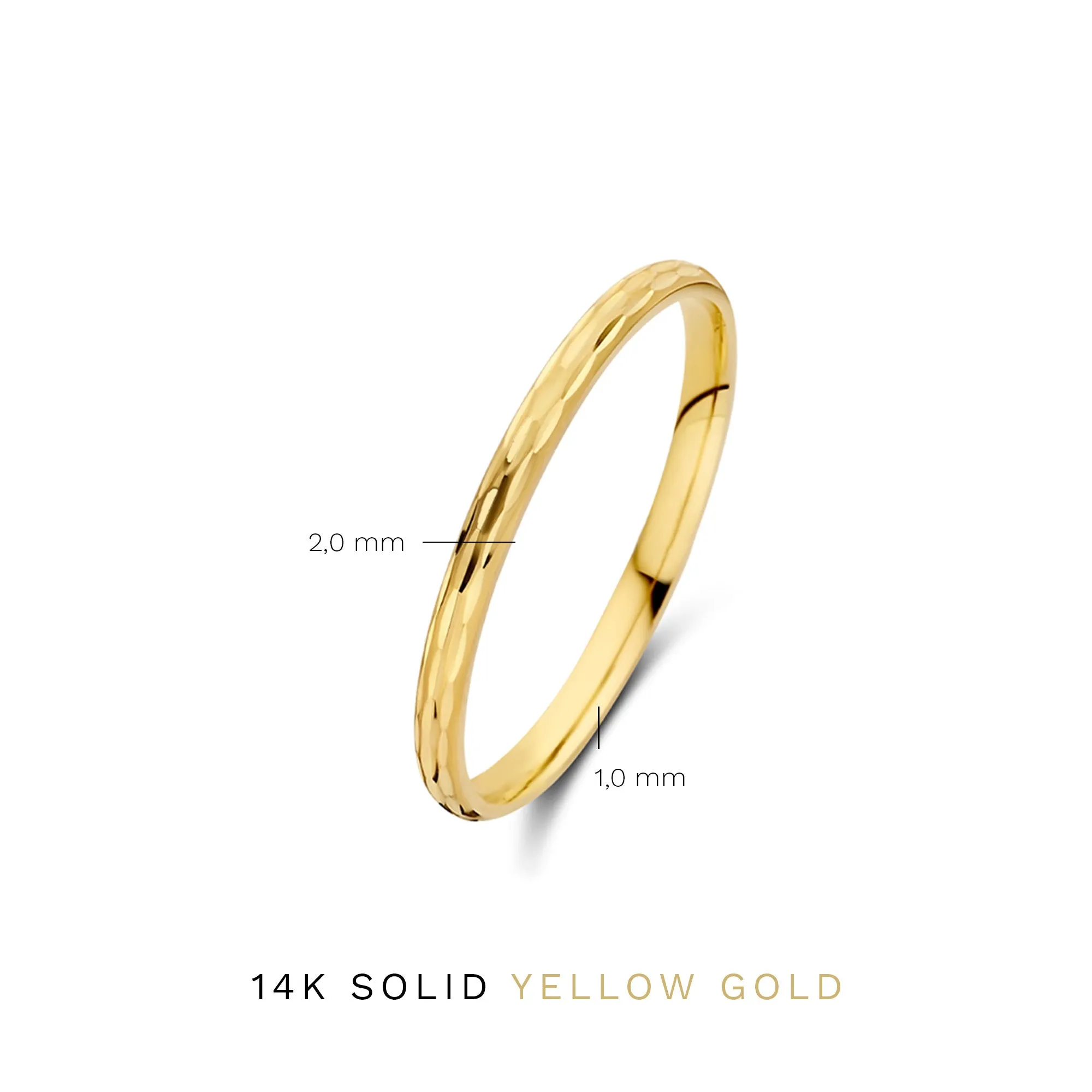 Rivoli Laura 14 karat gold ring with diamond cut
