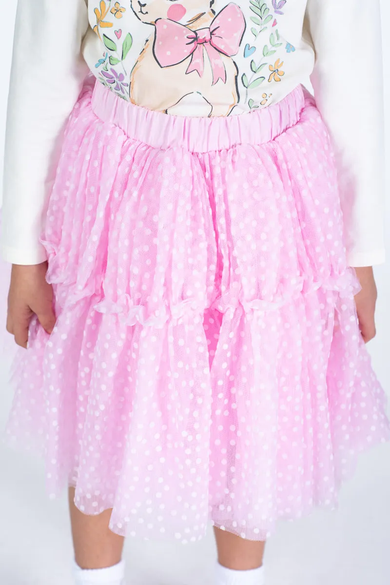Rock Your Baby Tulle Skirt - Pink Polka Dot
