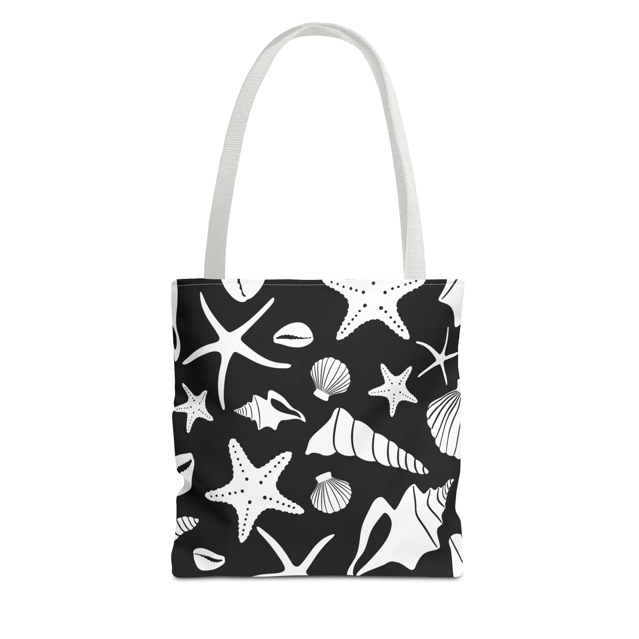Seashell Tote Bag Black White