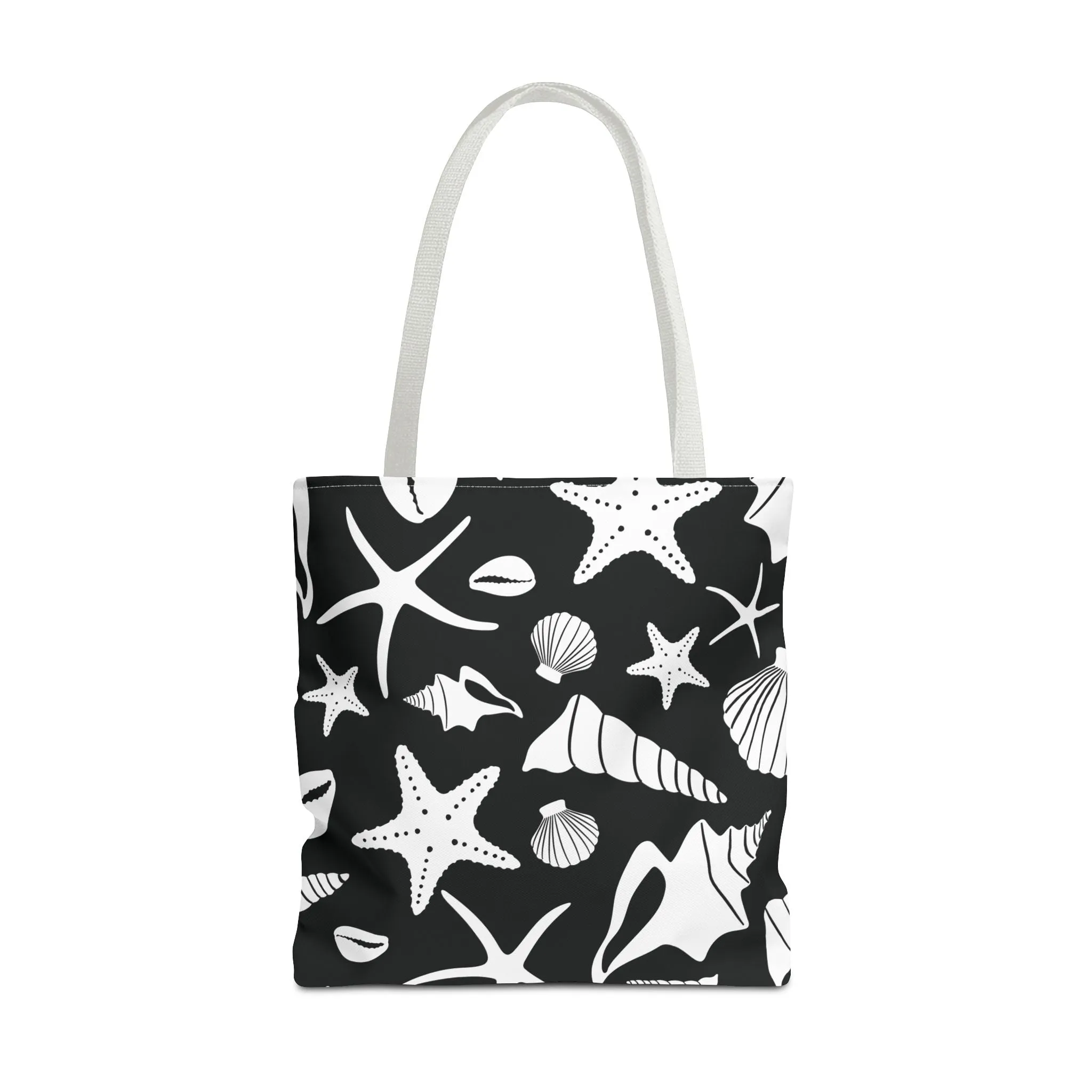 Seashell Tote Bag Black White
