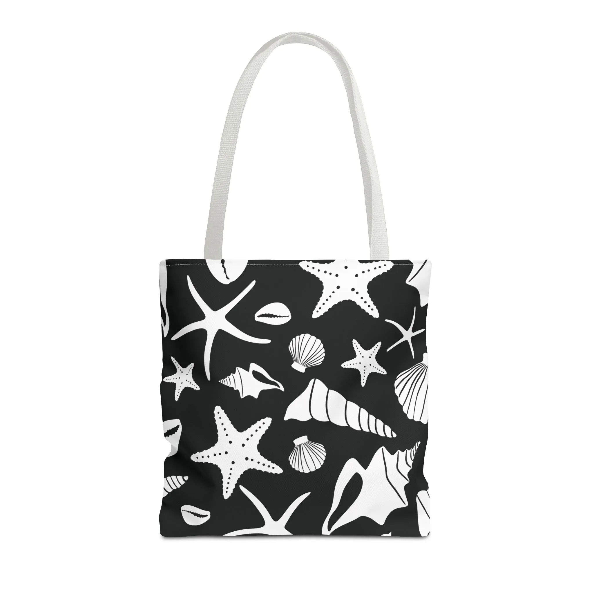 Seashell Tote Bag Black White