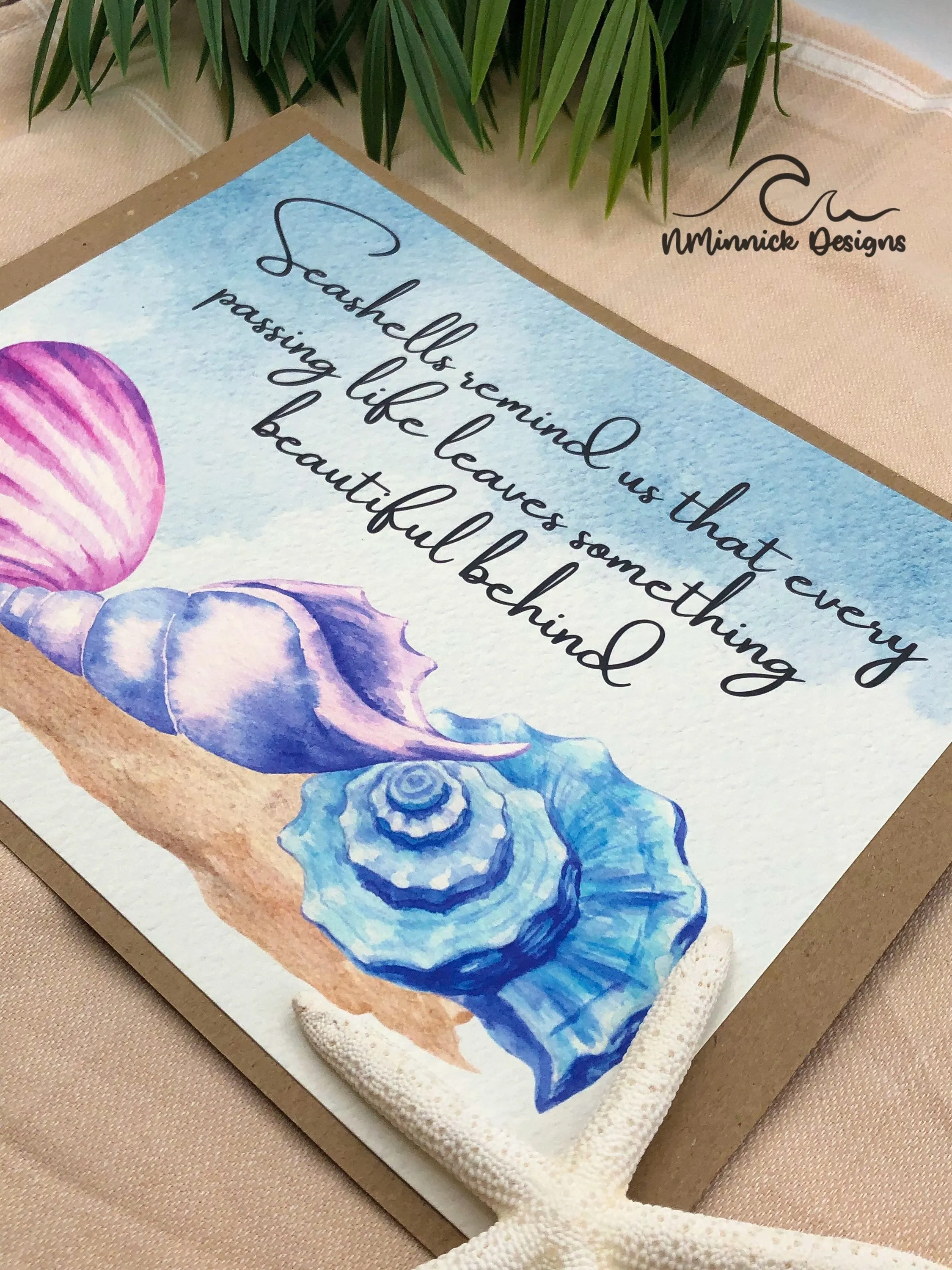 Seashells Remind Us Poem Sympathy Gift Print
