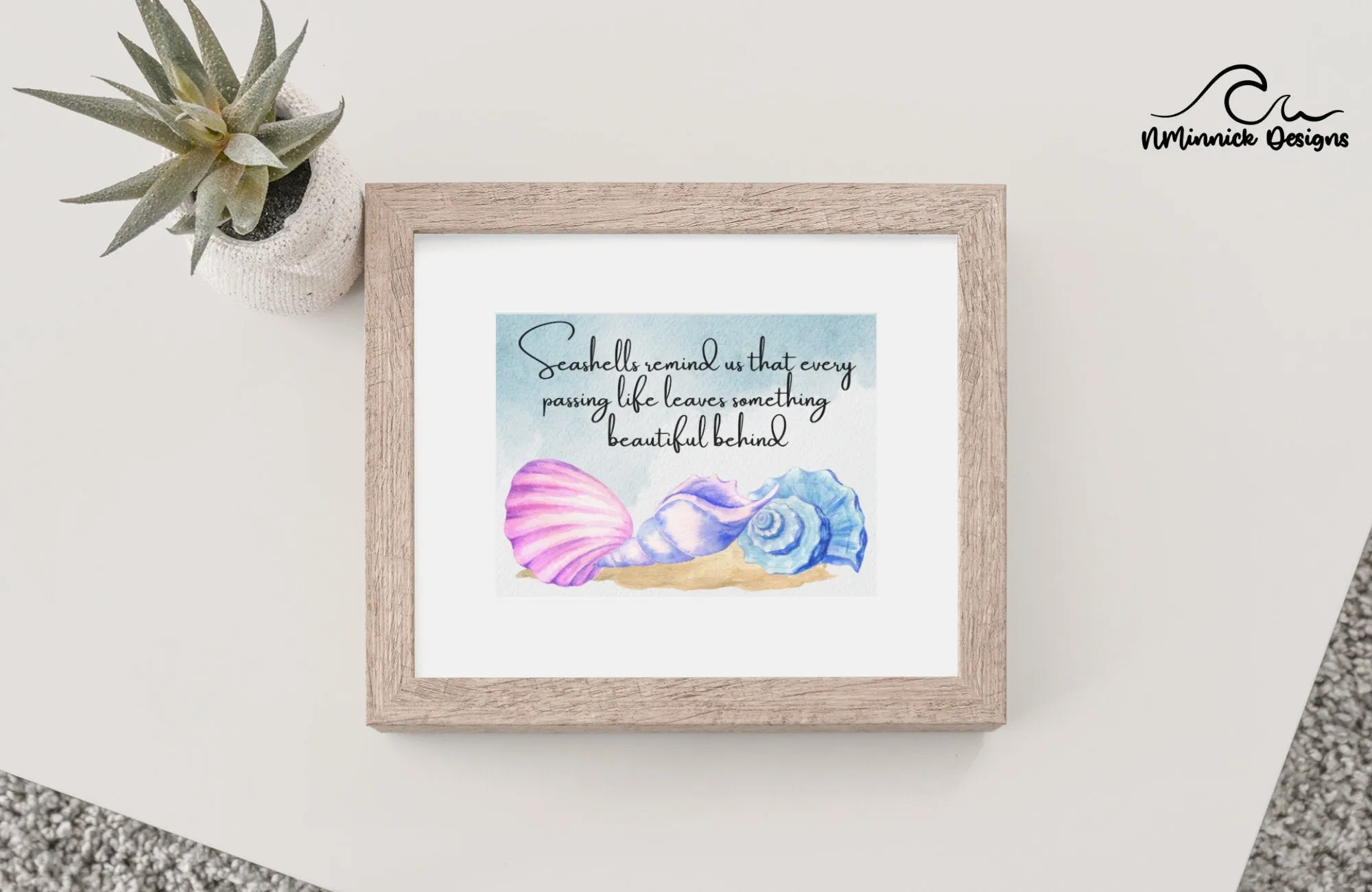Seashells Remind Us Poem Sympathy Gift Print