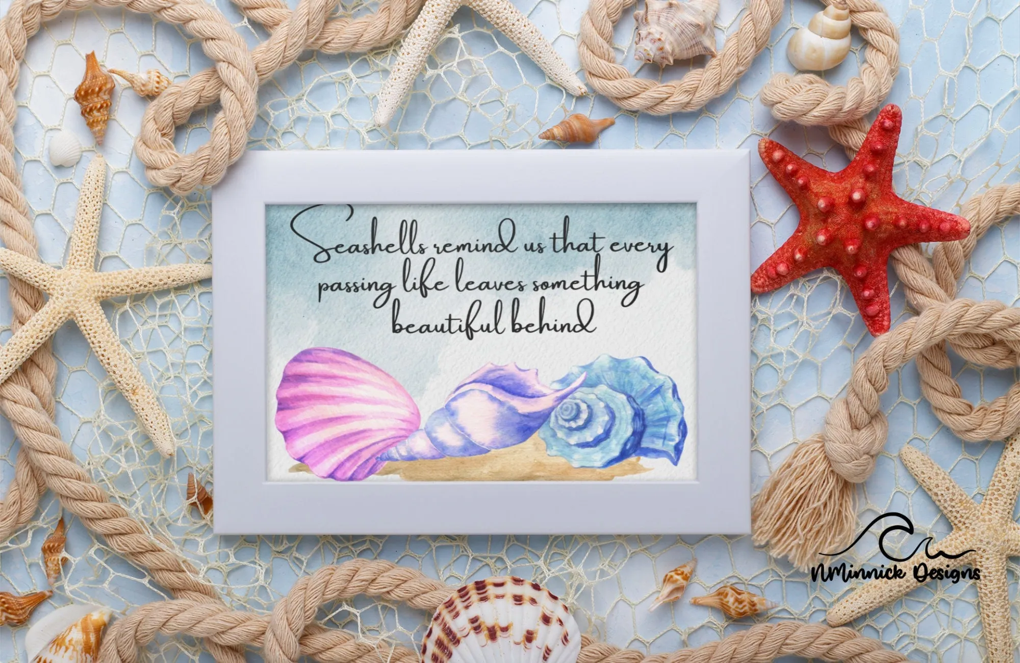 Seashells Remind Us Poem Sympathy Gift Print