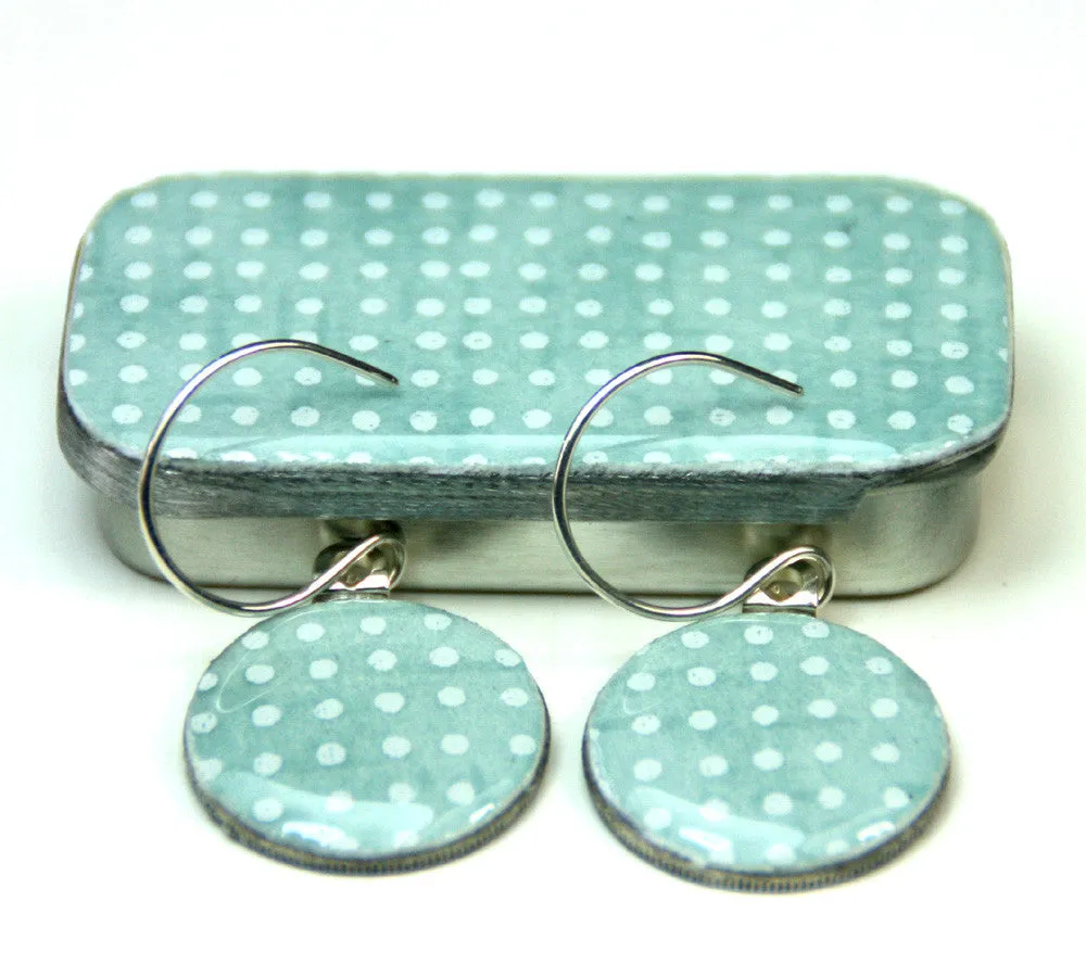 Sixpence Earrings and Teeny Tiny Tin Sea Glass Blue