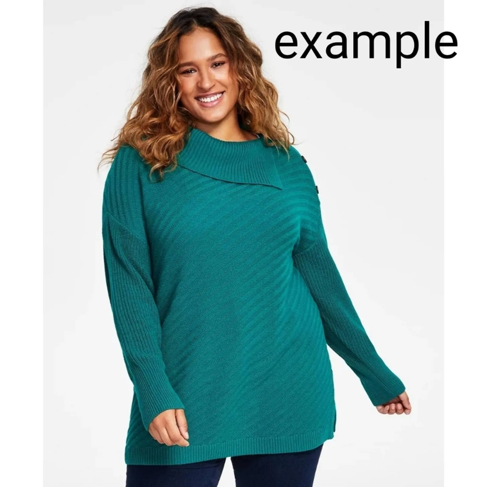Style & Co Envelope-Neck Tunic Sweater Black