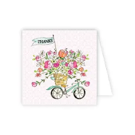 Thanks Bicycle with Flowers Enclosure Card