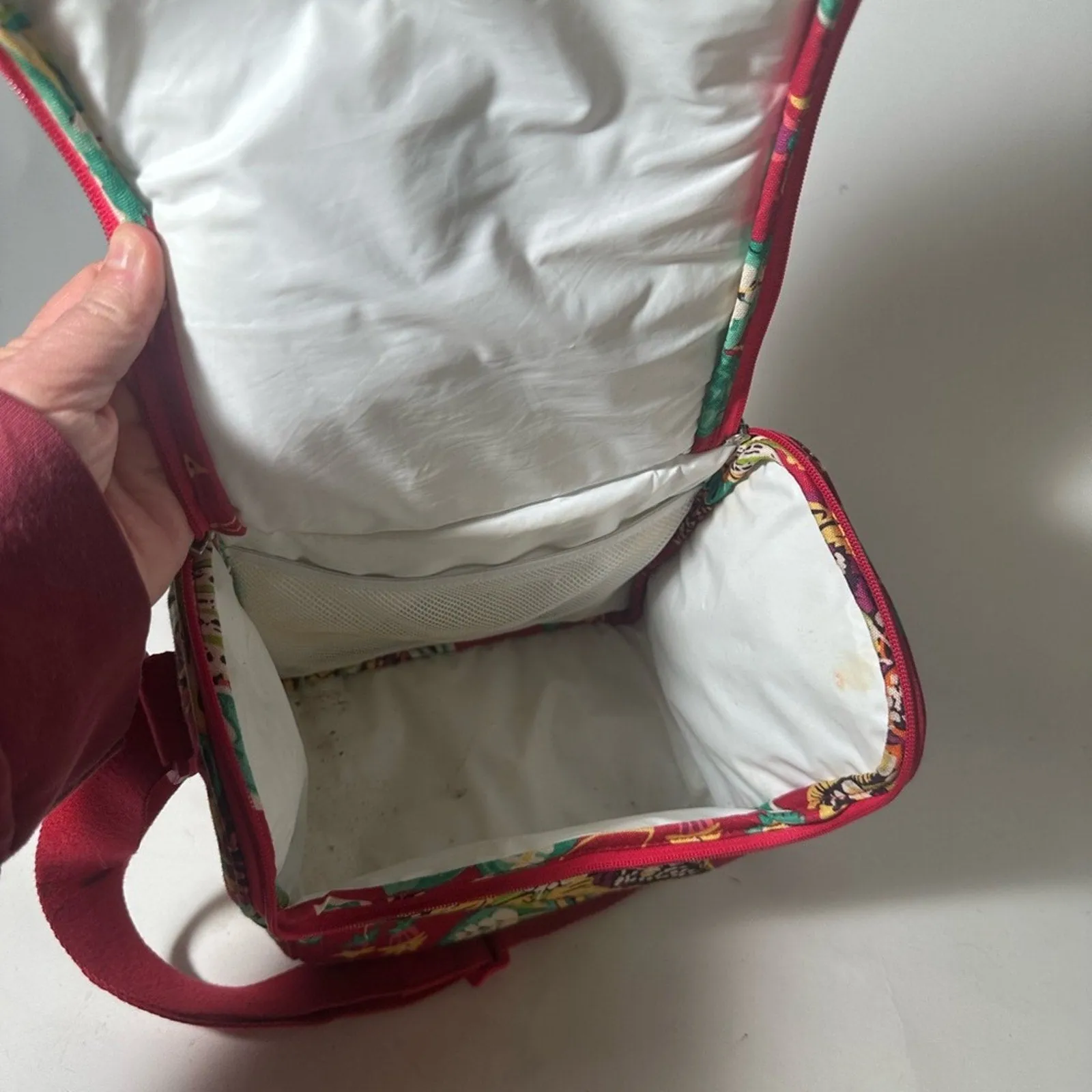 Vera Bradley Red and Green Lunch Bag with Floral Print
